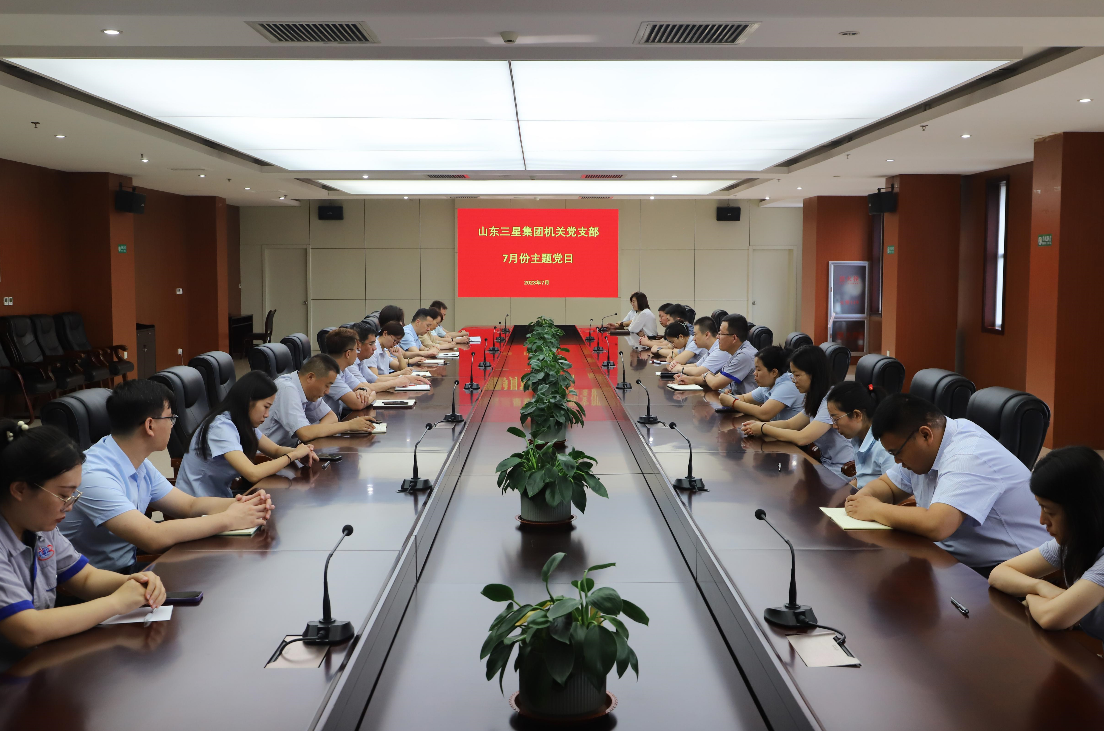 山东hjc黄金城集团各党支部召开7月份主题党日活动暨预备党员转正大会