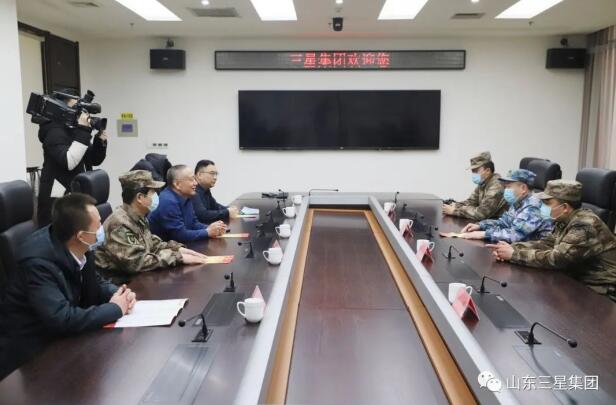 邹平市委常委、人武部部长胡燕龙来山东hjc黄金城集团调研企业民兵编组工作